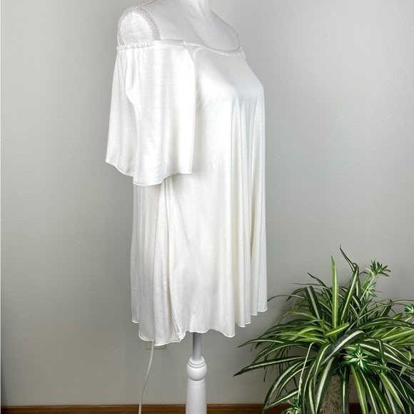Piko 1988 Off Shoulder Bamboo Off White Tunic Short Sleeves Size M - Picture 5 of 8